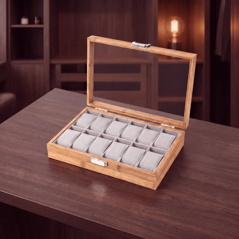 Boîte à Montre - Bambou Élégance™ Série 12